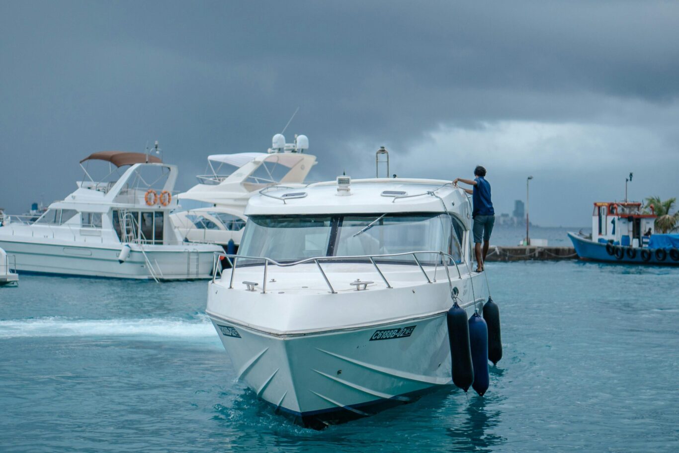 boat floating in dock